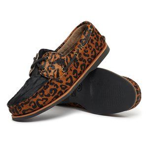 TIMBERLAND MEN'S CLASSIC BOAT SHOE BRN LEOPARD LEATHER A5YYB ALL SIZES